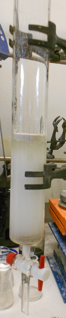 Figure 1: Chromatography column being prepared